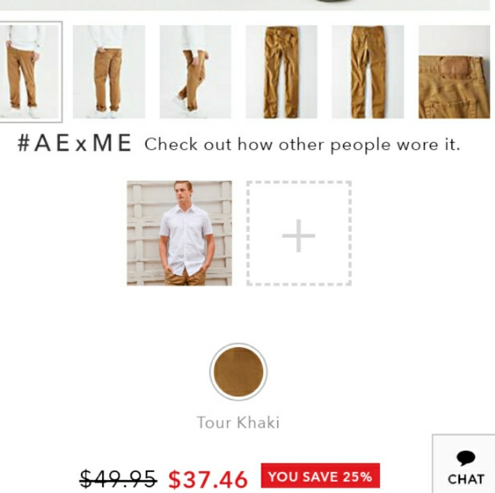 Mens American Eagle Straight Pants Kakis